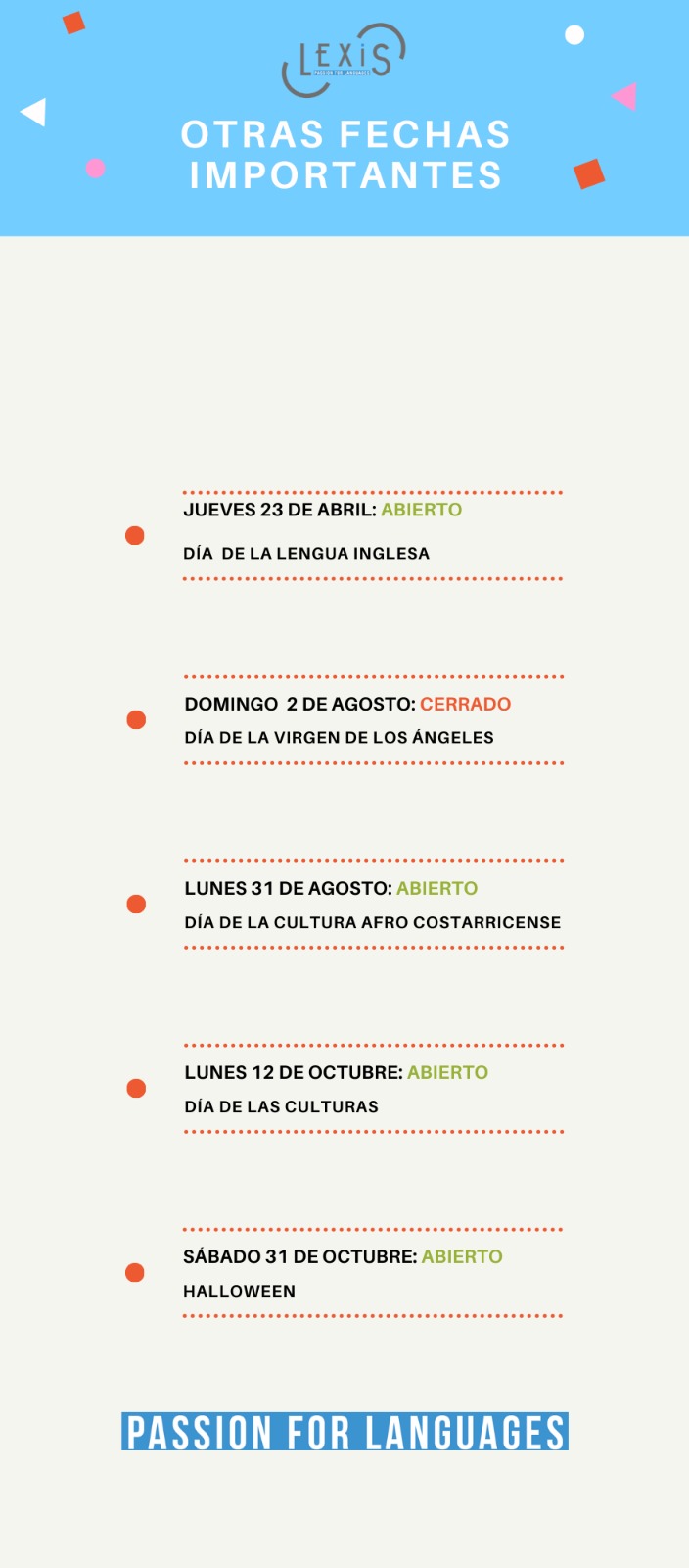 Imagen del calendario escolar del año 2022 con algunas de las fechas más destacadas del año lectivo.